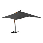 Cantilever Garden Parasol with Wooden Pole 400x300 cm Anthracite 318430