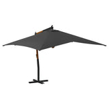 Cantilever Garden Parasol with Wooden Pole 400x300 cm Anthracite 318430