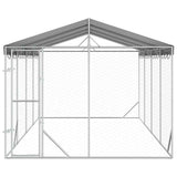 Outdoor Dog Kennel with Roof Silver 3x6x2.5 m Galvanised Steel 3190488