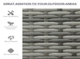 2 Seater Poly Rattan Garden Bench, All Weather Wicker Garden Loveseat, Outdoor Seating Bench with T3398P325275