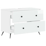 Bathroom Sink Cabinet BREDA High Gloss White 82 x 41x 59 cm 897459