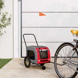 Pet Bike Trailer with Storage Red and grey 125 x 53 x 54 cm 93845