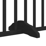 Dog Gate with Door Foldable 12 Panels Black 960 cm Poplar Wood 3155628