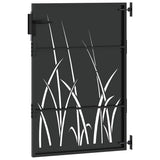 Garden Gate with Lock Black 85 x 125 cm Powder-coated steel 42015865
