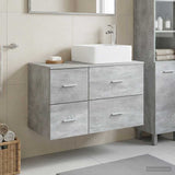 Bathroom Furniture Set 2 pcs Concrete Grey Engineered Wood 3403963
