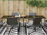 Outdoor Rug Geometric ARAKIL Black and White 400 x 300 cm 42003553