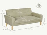 Two-Seater Velvet-Feel Sofa - Beige T3398P377881