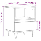 Bedside Cabinet Artisan Oak 40x35x50 cm Engineered Wood 857359
