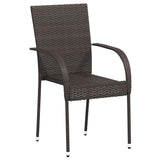 Dining Chair Set of 2 Brown Poly Rattan Standard Stackable 44237