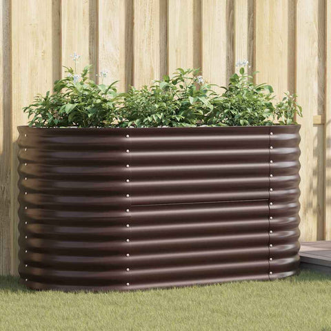 Garden Raised Bed Brown 160 x 80 x 81 cm Steel 42008135