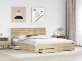 Bed Frame with Drawer Sonoma Oak 150 x 200 cm Engineered Wood 3411291