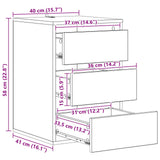 Drawer Cabinet Black Oak 41 x 40 x 58 cm Engineered Wood 8003739