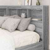 Storage Headboard with Shelf Grey Sonoma 120 cm Engineered Wood 3335482