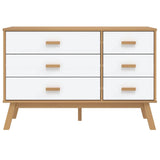 Drawer Cabinet OLDEN White and Brown Solid Wood Pine 358593