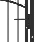 ZNTS Fence Gate with Spikes Steel 100x125 cm Black 146389