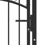 ZNTS Fence Gate with Arched Top Steel 100x200 cm Black 146372