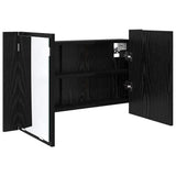 Bathroom Mirror Cabinet with Shelf Black Oak 80 x 12 x 45 cm 886228