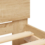 Bed Frame without Mattress with LED Lights Sonoma Oak 90x200 cm 838808
