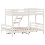 ZNTS Bunk Bed without Mattress 90x200/140x200 cm White Solid Wood 3207174