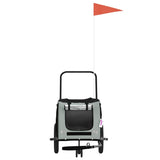Pet Bike Trailer Grey and Black Oxford Fabric and Iron 93888