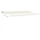 ZNTS Manual Retractable Awning with Posts 5x3 m Cream 3069977