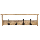Wall-mounted Coat Rack with 4 Hooks Solid Wood Mango 358956