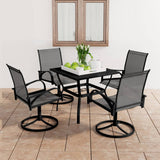 ZNTS 5 Piece Garden Dining Set Textilene and Steel 3060282