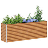 Garden Raised Bed Light Brown 195 x 50 x 68 cm Galvanised Steel 42017353