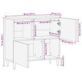 Sideboard Bleached White 80 x 33 x 75 cm Solid Mango Wood 4018143