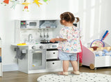 Toy Kitchen with Lights, Sounds, Apron and Chef Hat, Ice Maker, Microwave, for Ages 3-6 Years T3398P348126