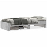 Bed Frame without Mattress Concrete Grey 75x190 cm Small Single Engineered Wood 849596