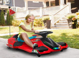 12V Kids Electric Go Kart with Music, LED Lights, Slow Start, Red T3398P348406