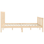 ZNTS Bed Frame without Mattress 120x200 cm Solid Wood 3106828