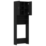 Washing Machine Cabinet Black Oak 64x25.5x190 cm 862065