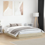 Bed Frame with LED without Mattress Sonoma Oak 120x200 cm 3209802