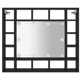 LED Mirror Cabinet Black 91x15x76.5 cm 833496