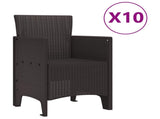 Garden Dining Set 11 pcs Brown Polypropylene 3378597