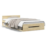 Bed Frame with Drawer without Mattress Sonoma Oak 100x200 cm 3280792