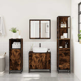 ZNTS 3 Piece Bathroom Furniture Set Smoked Oak Engineered Wood 3301127