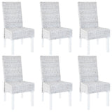 Dining Chairs 6 pcs Light Brown Kubu Rattan and Mango Wood 275466