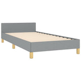 Bed Frame without Mattress Light Grey Twin XL Fabric 347450
