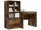 Desk with Drawer with Shelf with Storage 2 pcs Smoked Oak 3337341