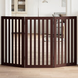 Dog Gate Foldable 3 Panels Brown 150 cm Poplar Wood 352262