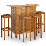 Garden Bar Set Brown Solid Acacia wood Medium Footrest 3115997
