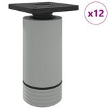 Furniture Feet Adjustable 12 pcs White 64 x 64 x 100 mm PP 864787