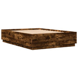 Bed Frame with LED without Mattress Smoked Oak 120x200 cm 3209622