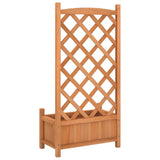 Planter with Trellis Brown Solid Wood Fir 365485
