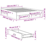 Bed Frame White Engineered wood and plywood King Size Bed Frame 3280377