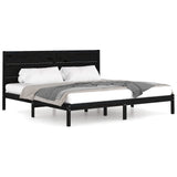 Bed Frame Black Solid Pine Wood 200x200 cm Durable Bed Frame 3104177