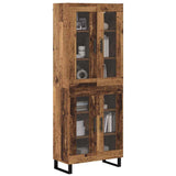 Highboard 2 pcs Old Wood Engineered Wood and Glass 3403195